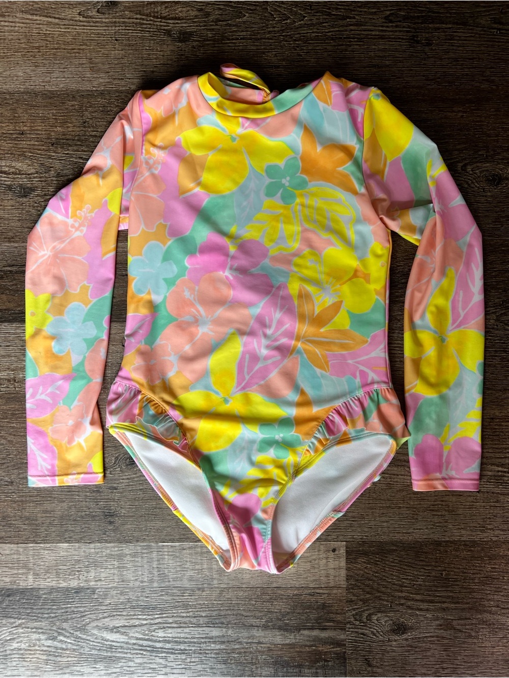 Cat & Jack LS Floral One-Piece Swimsuit - Bright Multi